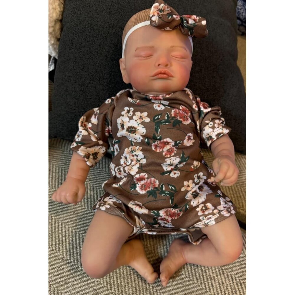 🆕20 inch Full Body Vinyl Baby Dolls Weighted Toddler hand-painted hair Reborn